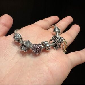 Pandora vintage bracelet with 5 charms